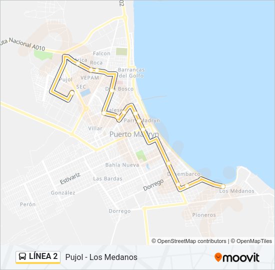 Mapa de  2 de autobús