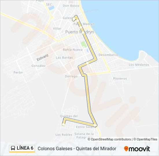LÍNEA 6 Bus Line Map