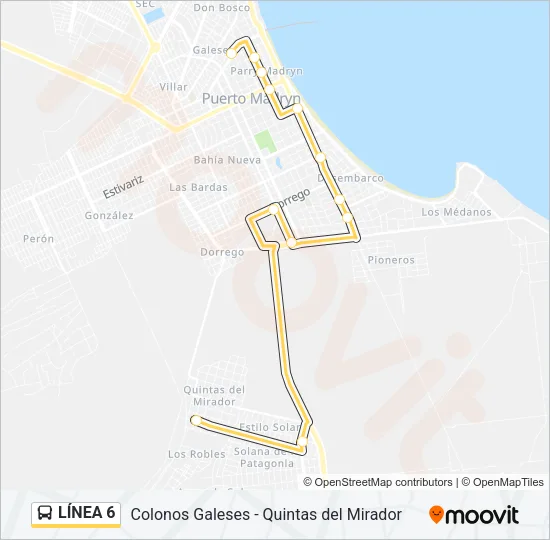 LÍNEA 6 Bus Line Map