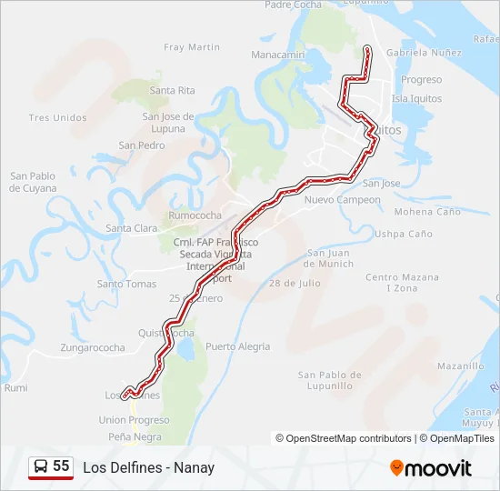55 Bus Line Map