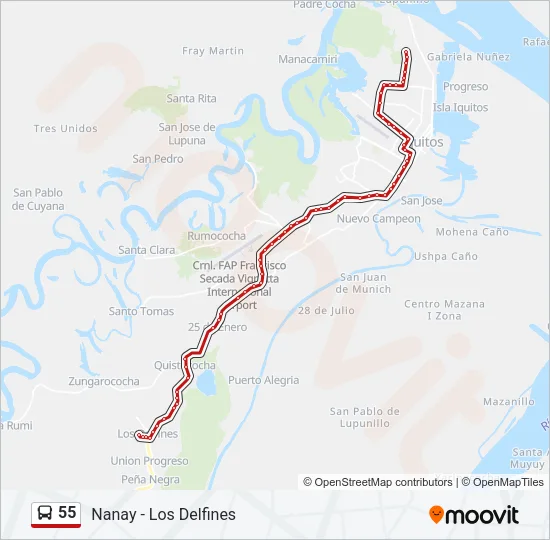 55 Bus Line Map