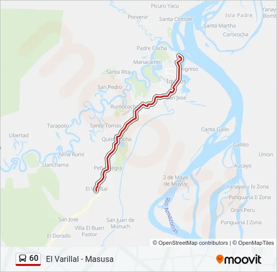 60 Bus Line Map