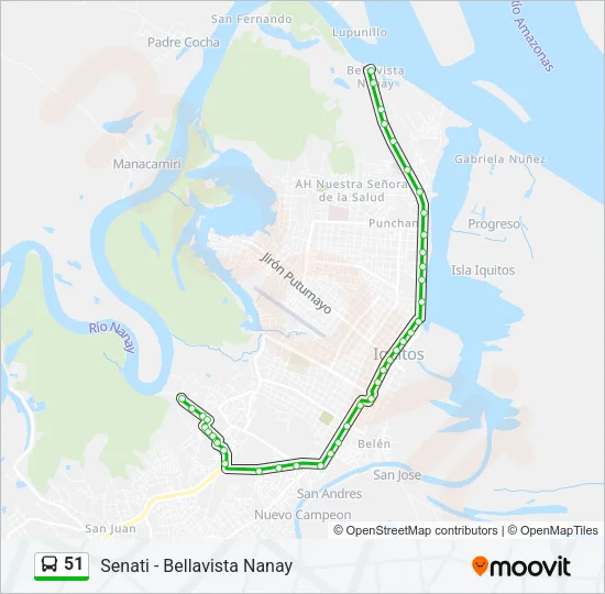 51 Bus Line Map