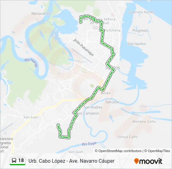 18 Bus Line Map