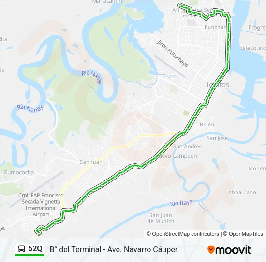 52Q Bus Line Map