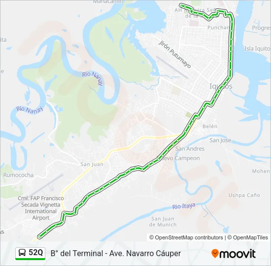 52Q Bus Line Map
