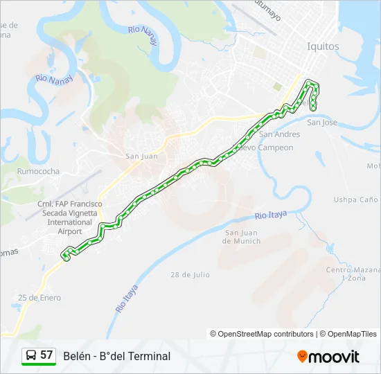 57 Bus Line Map