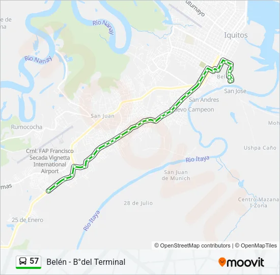 57 Bus Line Map