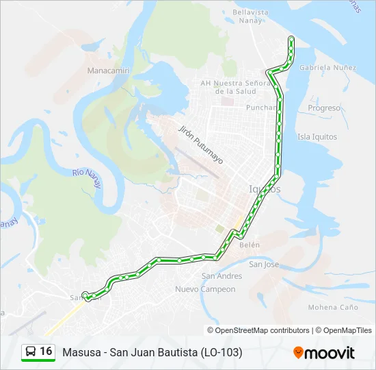 16 Bus Line Map