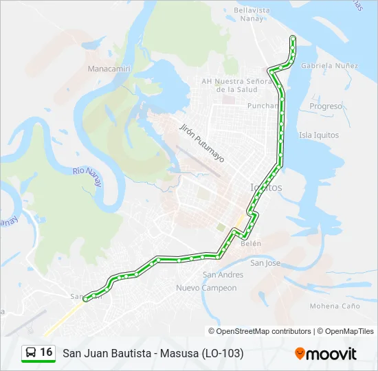 16 Bus Line Map