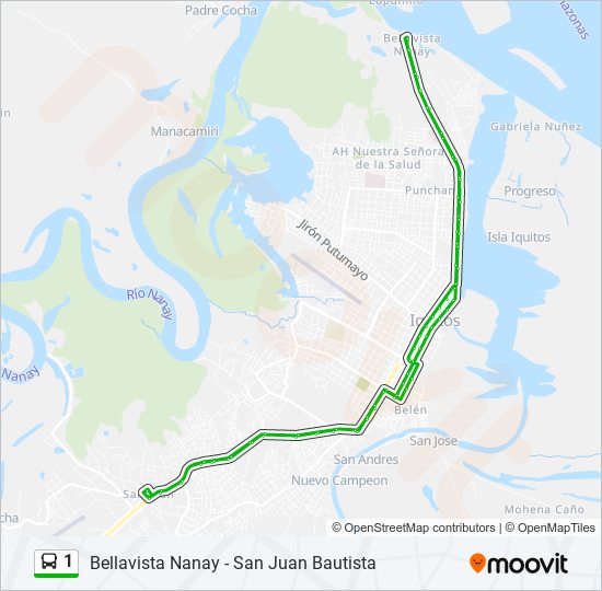 1 bus Line Map