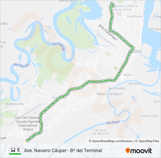5 Bus Line Map