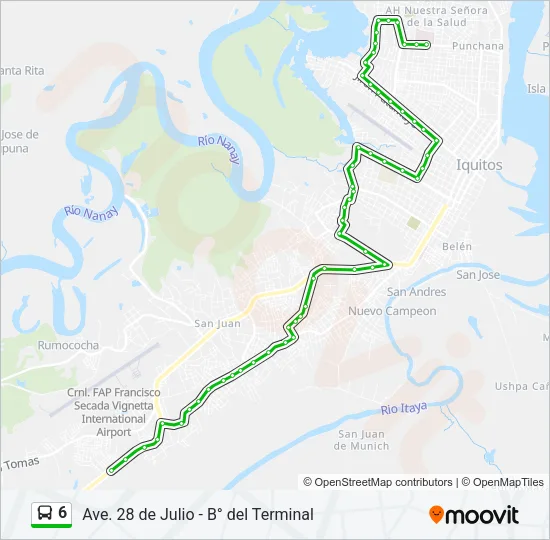 6 Bus Line Map