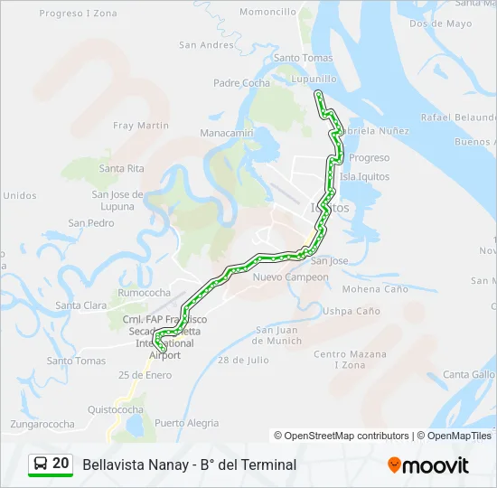 Mapa de 20 de autobús