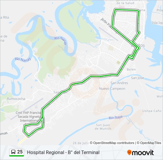 Mapa de 25 de autobús