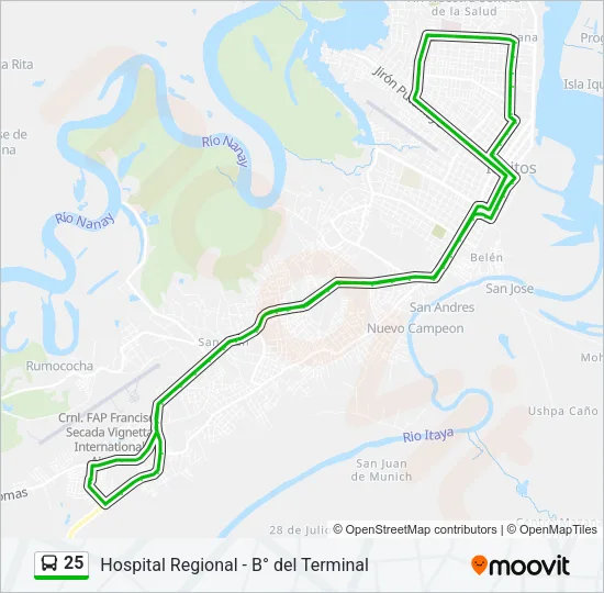 25 Bus Line Map