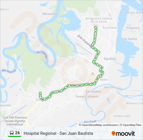 Mapa de 26 de autobús