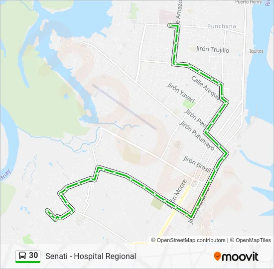 30 Bus Line Map