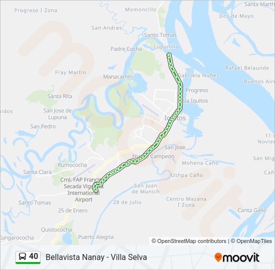 Mapa de 40 de autobús