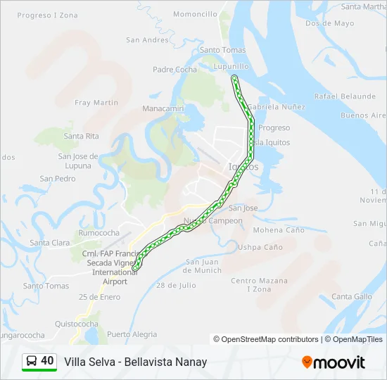 40 Bus Line Map