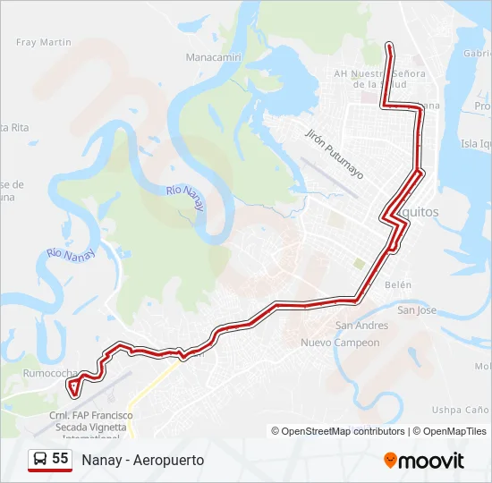 55 Bus Line Map