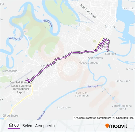 63 Bus Line Map