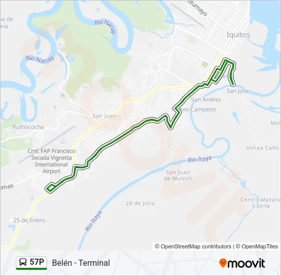 57P Bus Line Map