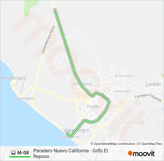 M-08 Bus Line Map