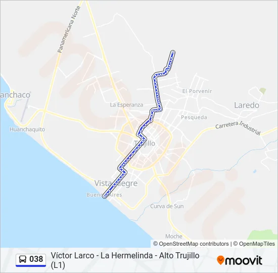 038 Bus Line Map