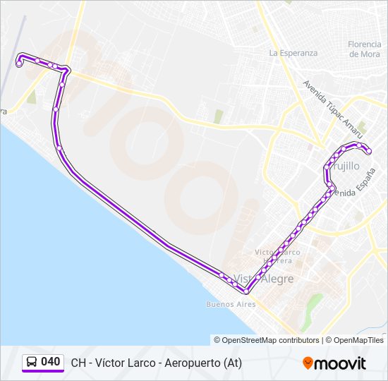 Mapa de 040 de autobús
