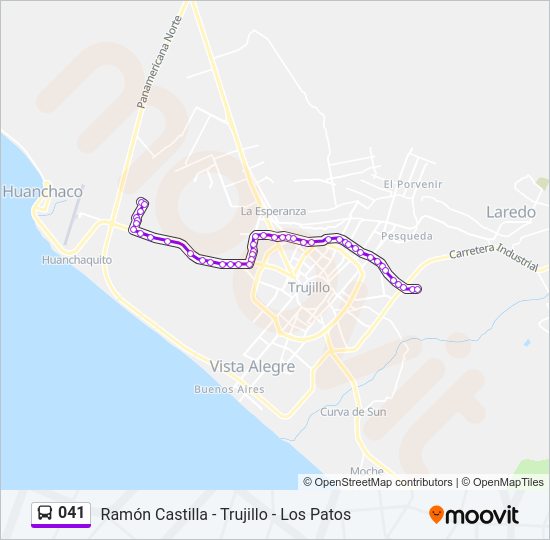 Mapa de 041 de autobús