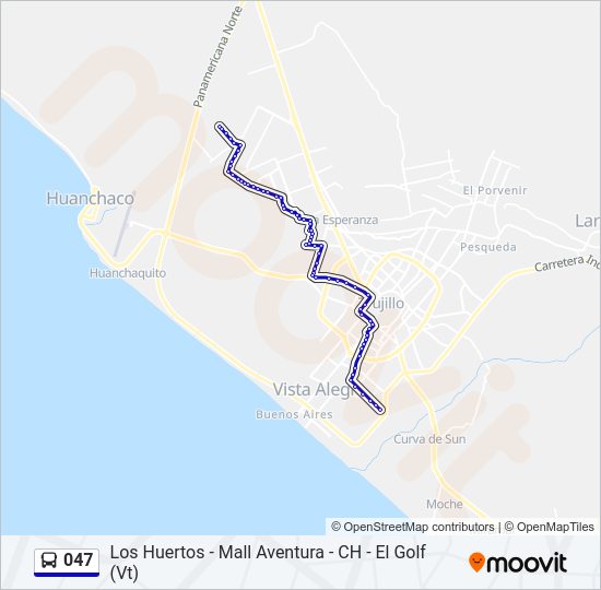 Mapa de 047 de autobús