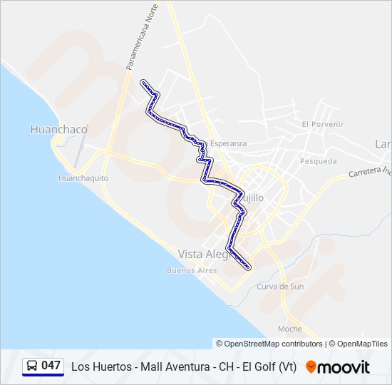 Mapa de 047 de autobús