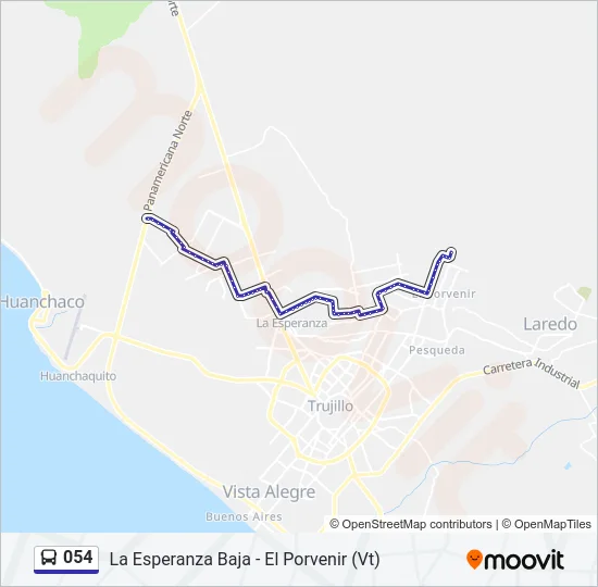 054 Bus Line Map