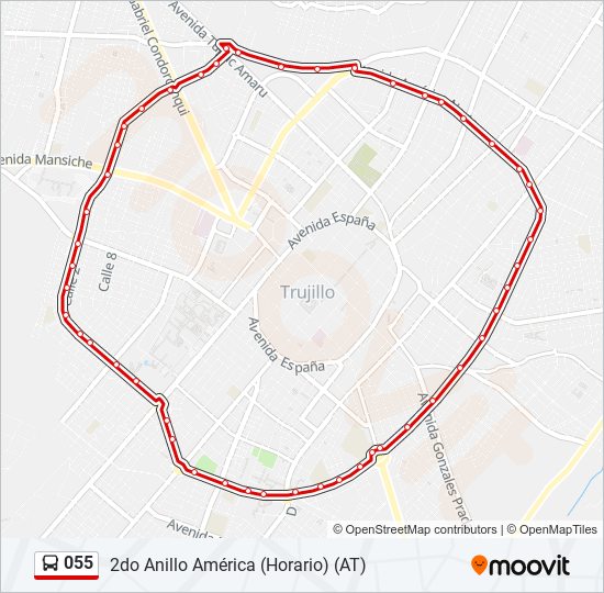 Mapa de 055 de autobús