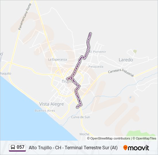 057 bus Line Map