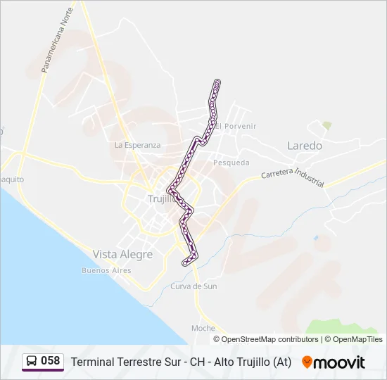 058 Bus Line Map