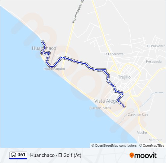 Mapa de 061 de autobús