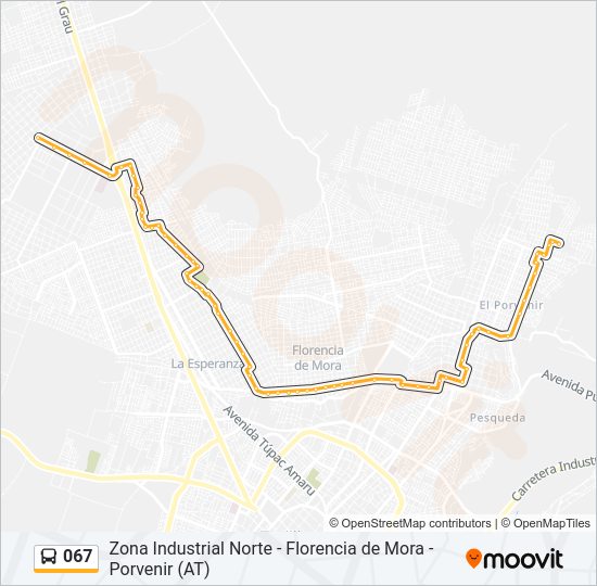 Mapa de 067 de autobús