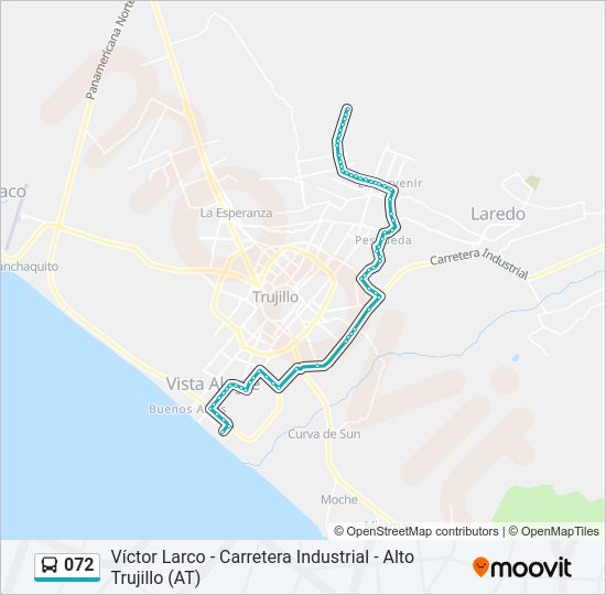 Mapa de 072 de autobús