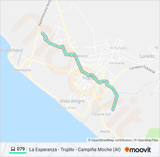 Mapa de 079 de autobús