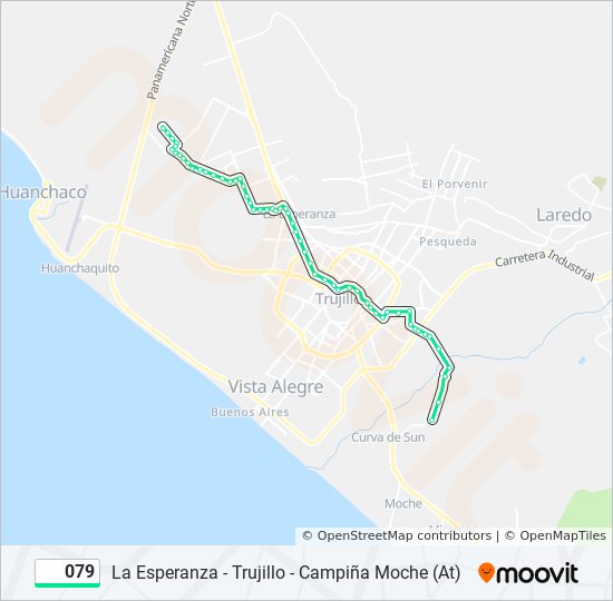 Mapa de 079 de autobús