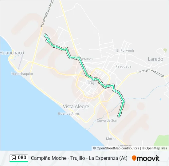 080 Bus Line Map