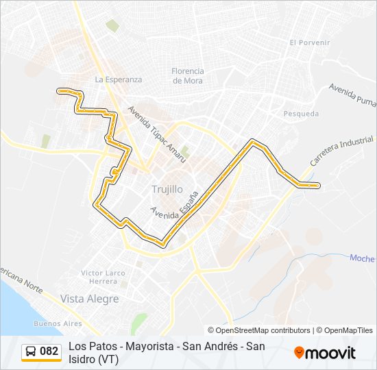 Mapa de 082 de autobús