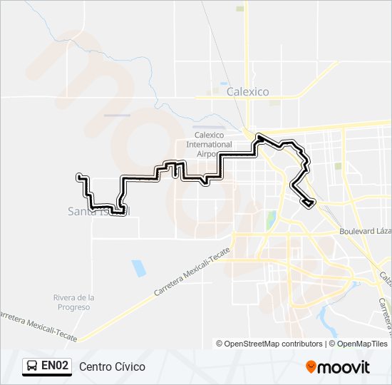 Mapa de EN02 de autobús