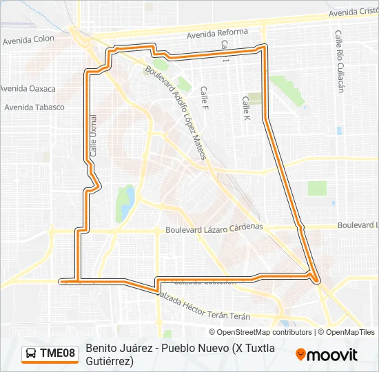 TME08 Bus Line Map