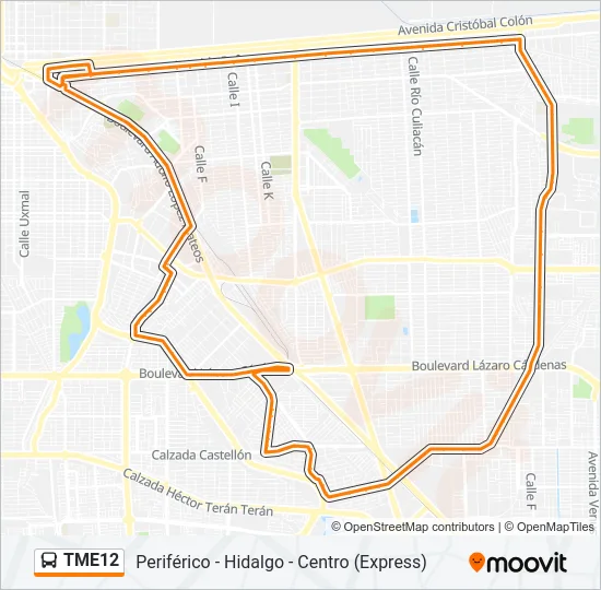 TME12 Bus Line Map