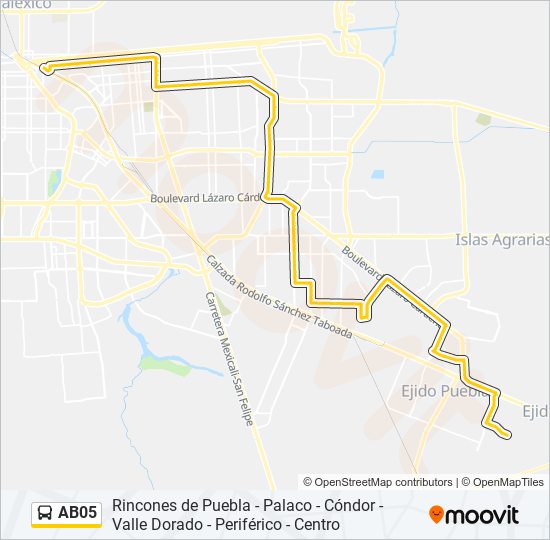 Mapa de AB05 de autobús