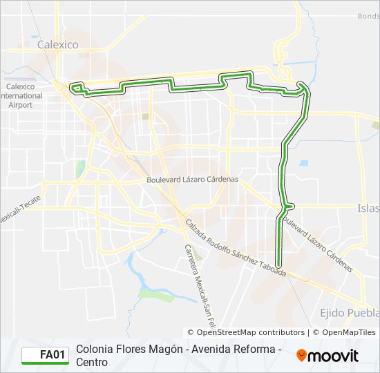 Mapa de FA01 de autobús