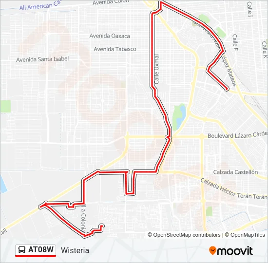 AT08W Bus Line Map